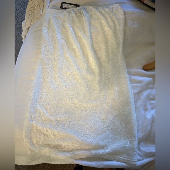 White Rhinestone Mesh Mini Dress - Picture 9 of 10